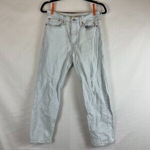 Levi's Wedgie Straight Jeans 28 Light Blue Wash Button Fly